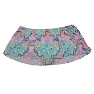 Cacique Swim Women's Plus Size 28 Bikini Skirt Skort Abstract Floral Bottoms